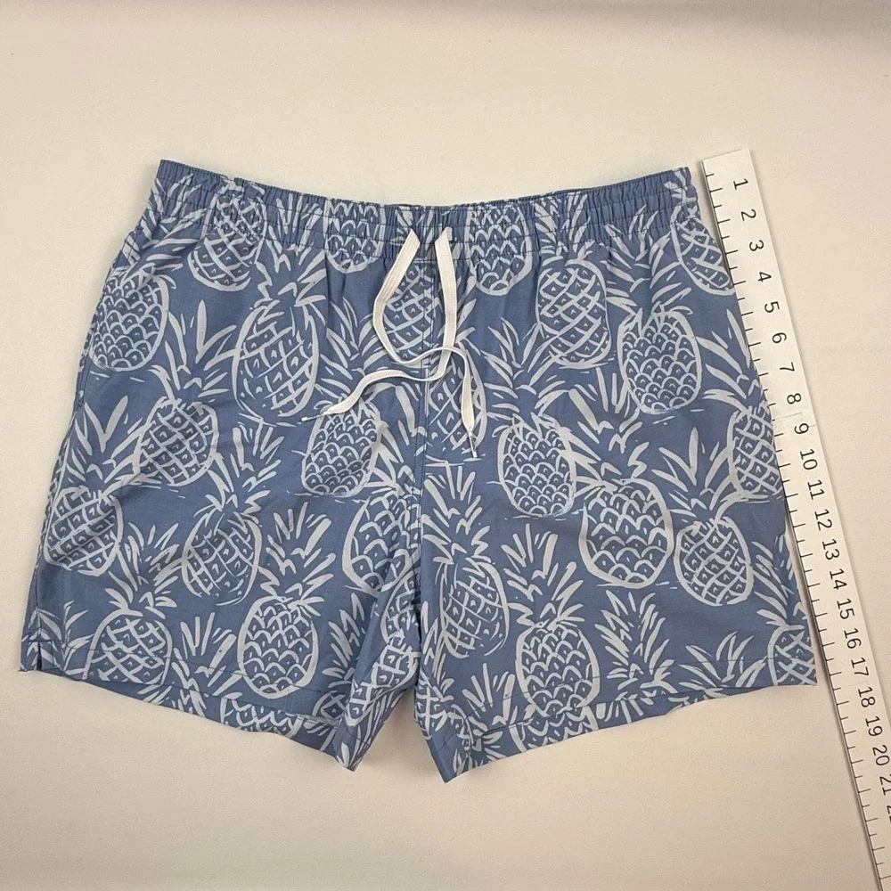 Chubbies Mens Blue Pineapple Print Swim Trunks XL 5.5 Inch Inseam SP25 109202-11